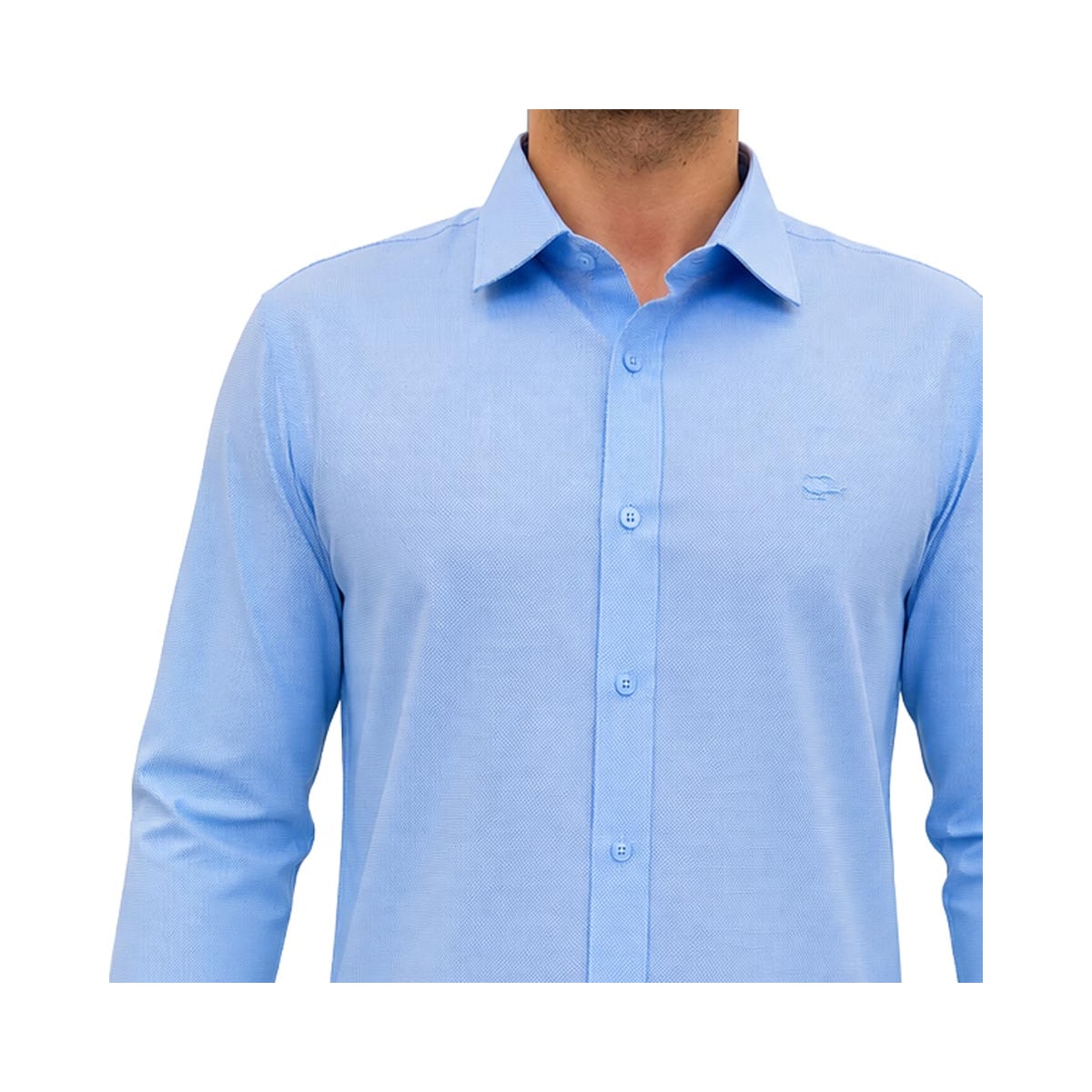 Camisa Sallo Manga Longa Sem Bolso 10107631 Azul Camisa Sallo Manga Longa Sem Bolso 10107631 Azul