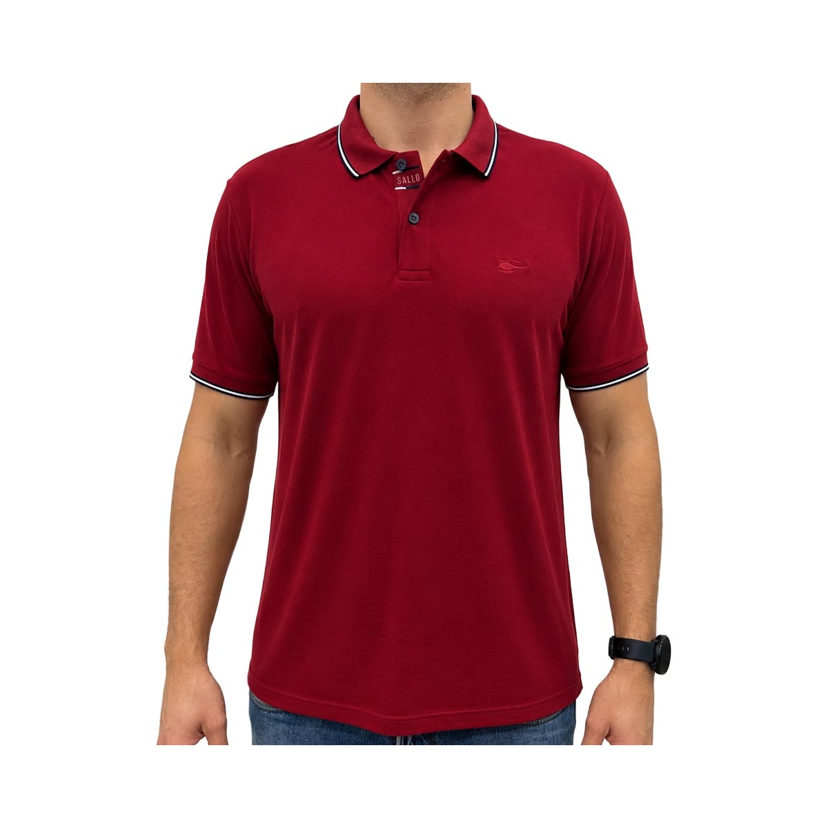 Camisa Sallo Polo Piquet Pérgula 00021 Vinho Tinto