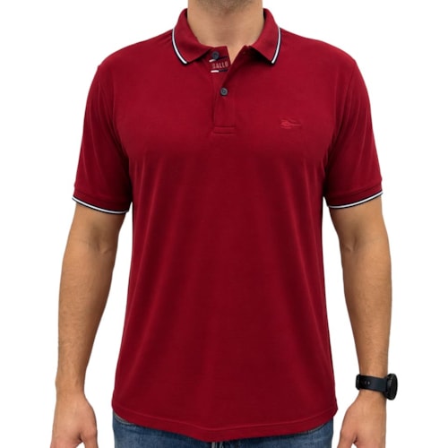 Camisa Sallo Polo Piquet Pérgula 00021 Vinho Tinto