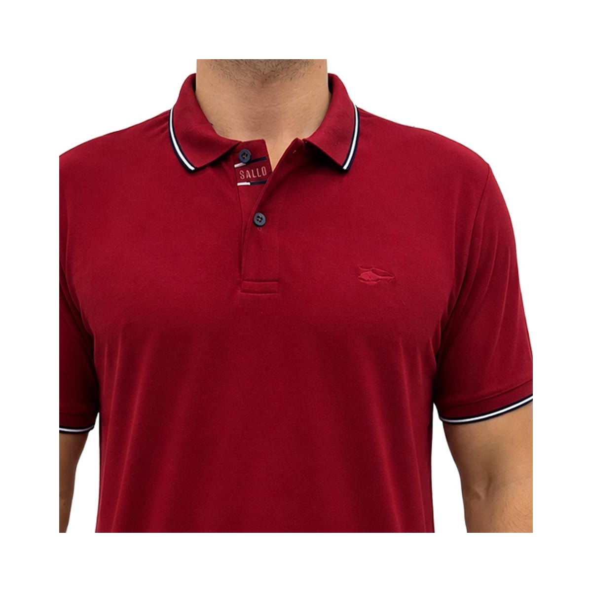 Camisa Sallo Polo Piquet Pérgula 00021 Vinho Tinto