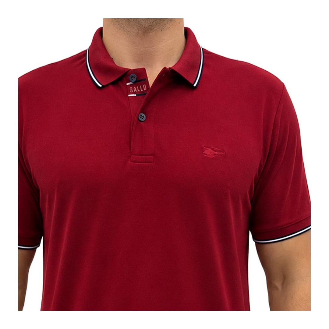 Camisa Sallo Polo Piquet Pérgula 00021 Vinho Tinto Camisa Sallo Polo Piquet Pérgula 00021 Vinho Tinto