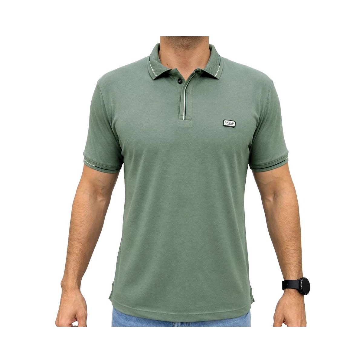 Camisa Sallo Polo Piquet Pergula 0023 Cimento Queimado