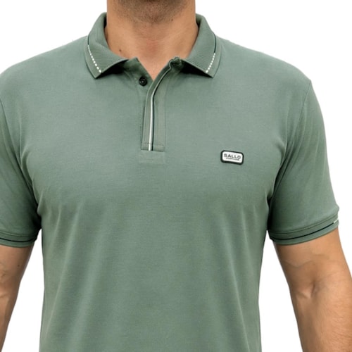 Detalhe - Camisa Sallo Polo Piquet Pergula 0023 Cimento Queimado