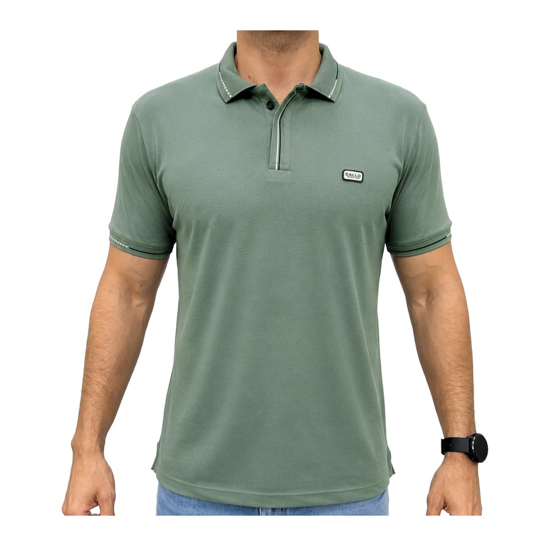 Camisa Sallo Polo Piquet Pergula 0023 Cimento Queimado