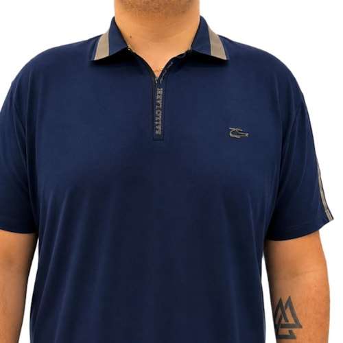 Detalhe - Camisa Sallo Polo Piquet Pergula 0051 Marinho