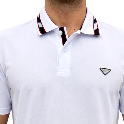 Detalhe - Camisa Sallo Polo Piquet Pérgula 10300013 Branco
