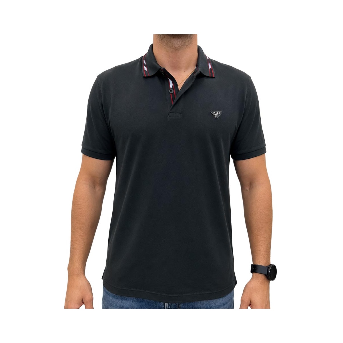 Camisa Sallo Polo Piquet Pérgula 10300013 Chumbo Dark