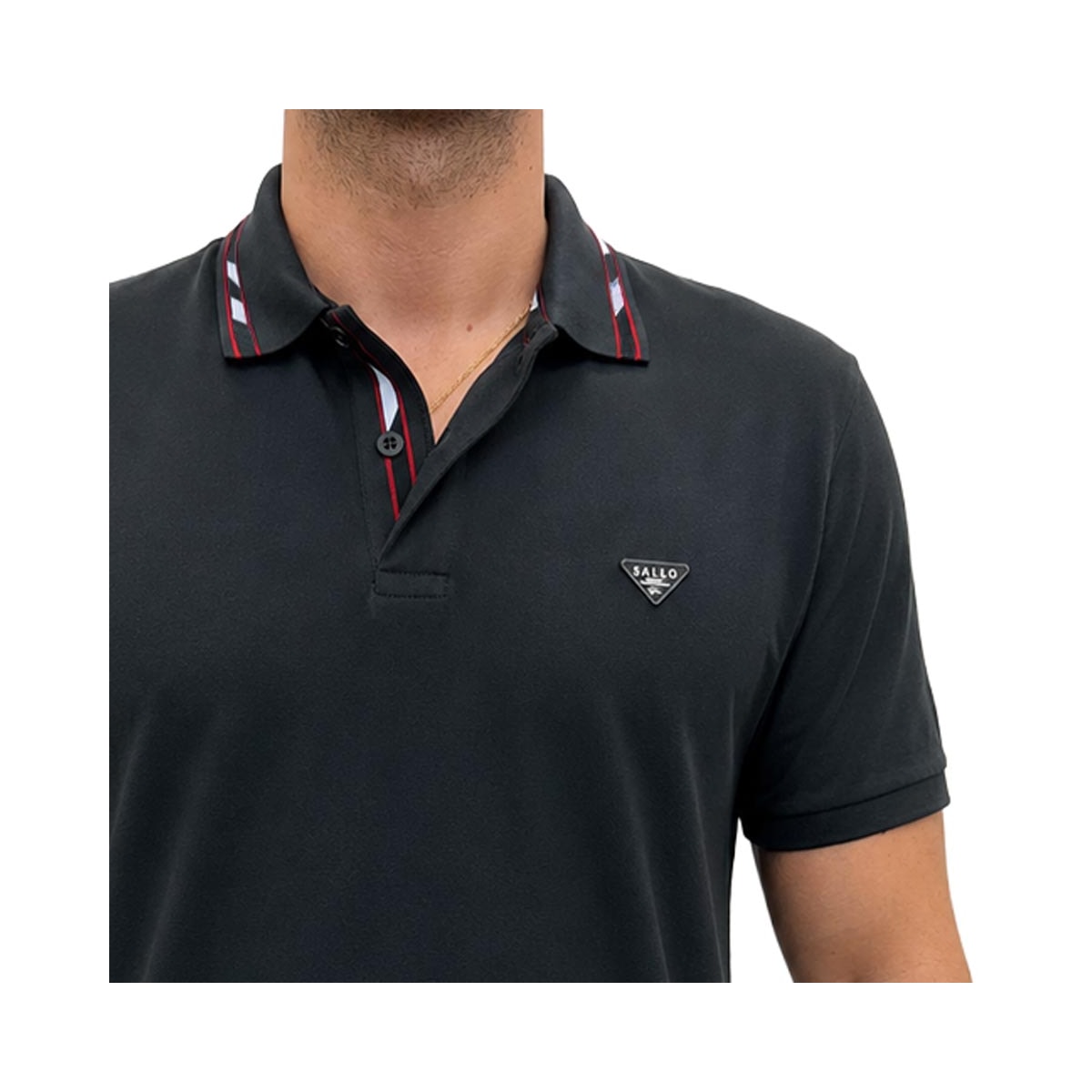 Camisa Sallo Polo Piquet Pérgula 10300013 Chumbo Dark