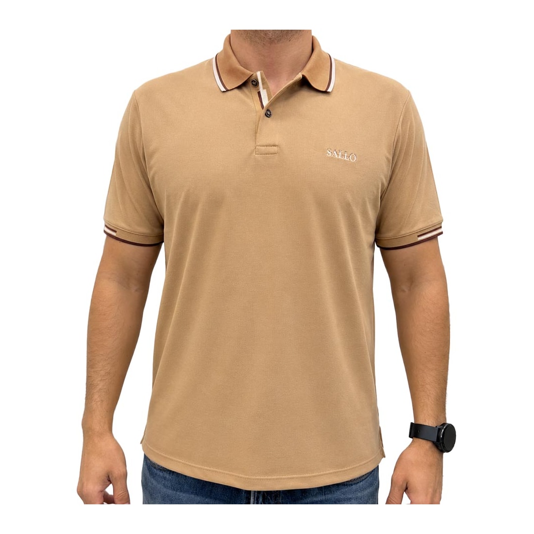 Camisa Sallo Polo Piquet Pérgula 10308381 Amber Camisa Sallo Polo Piquet Pérgula 10308381 Amber