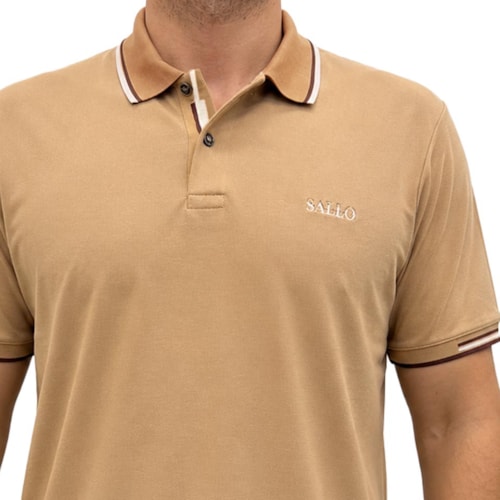 Detalhe - Camisa Sallo Polo Piquet Pérgula 10308381 Amber
