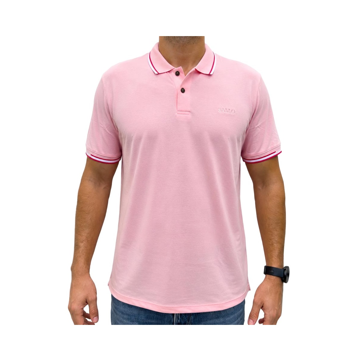 Camisa Sallo Polo Piquet Pérgula 10308381 Rosa Millenial Camisa Sallo Polo Piquet Pérgula 10308381 Rosa Millenial