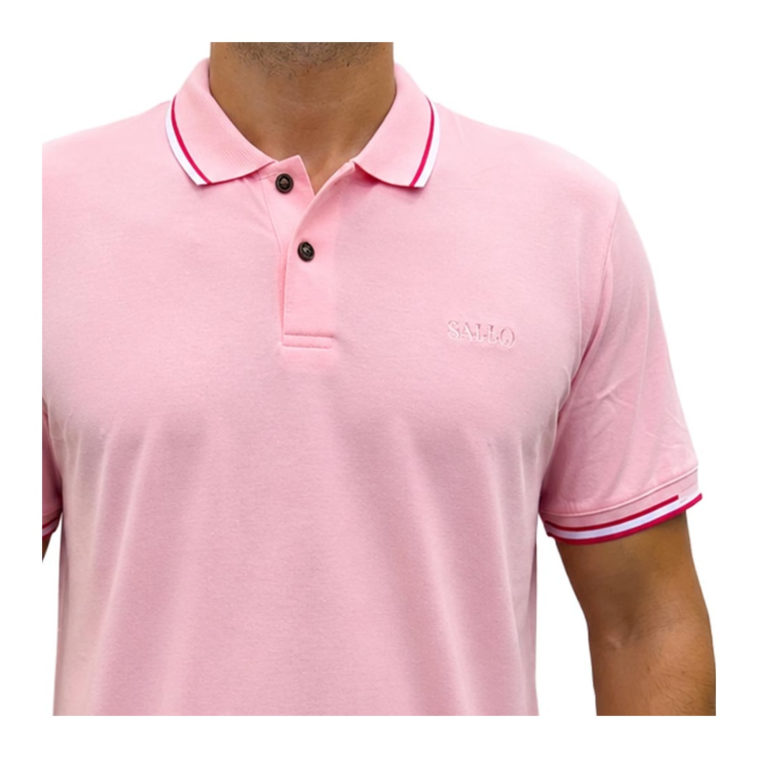 Camisa Sallo Polo Piquet Pérgula 10308381 Rosa Millenial Camisa Sallo Polo Piquet Pérgula 10308381 Rosa Millenial