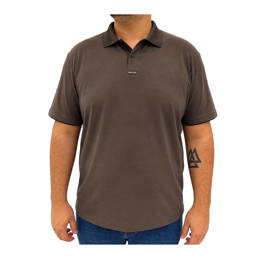 Camisa Sallo Polo Piquet Pergula Plus 10105201 Mocca