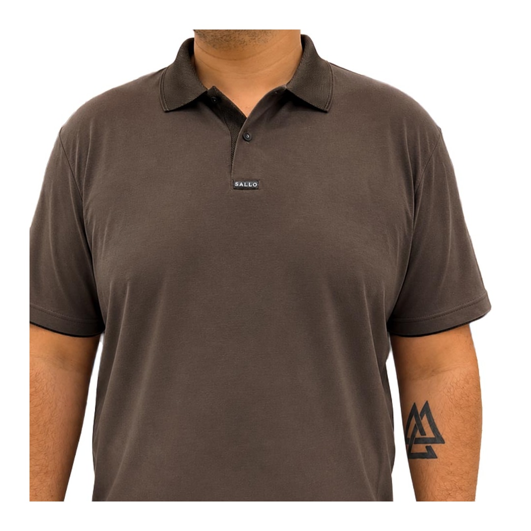 Camisa Sallo Polo Piquet Pergula Plus 10105201 Mocca