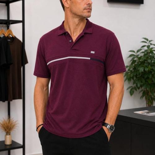 Camisa Sallo Polo Sem Bolso 0007 Marsala
