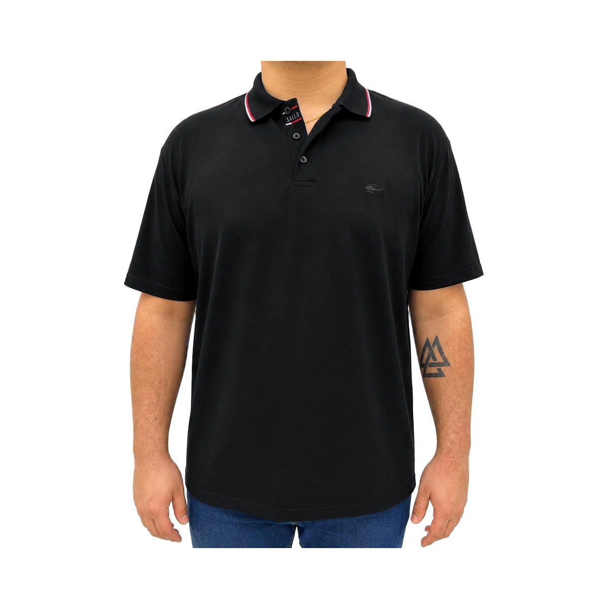 Camisa Sallo Polo Sem Bolso 0021 Plus Preto