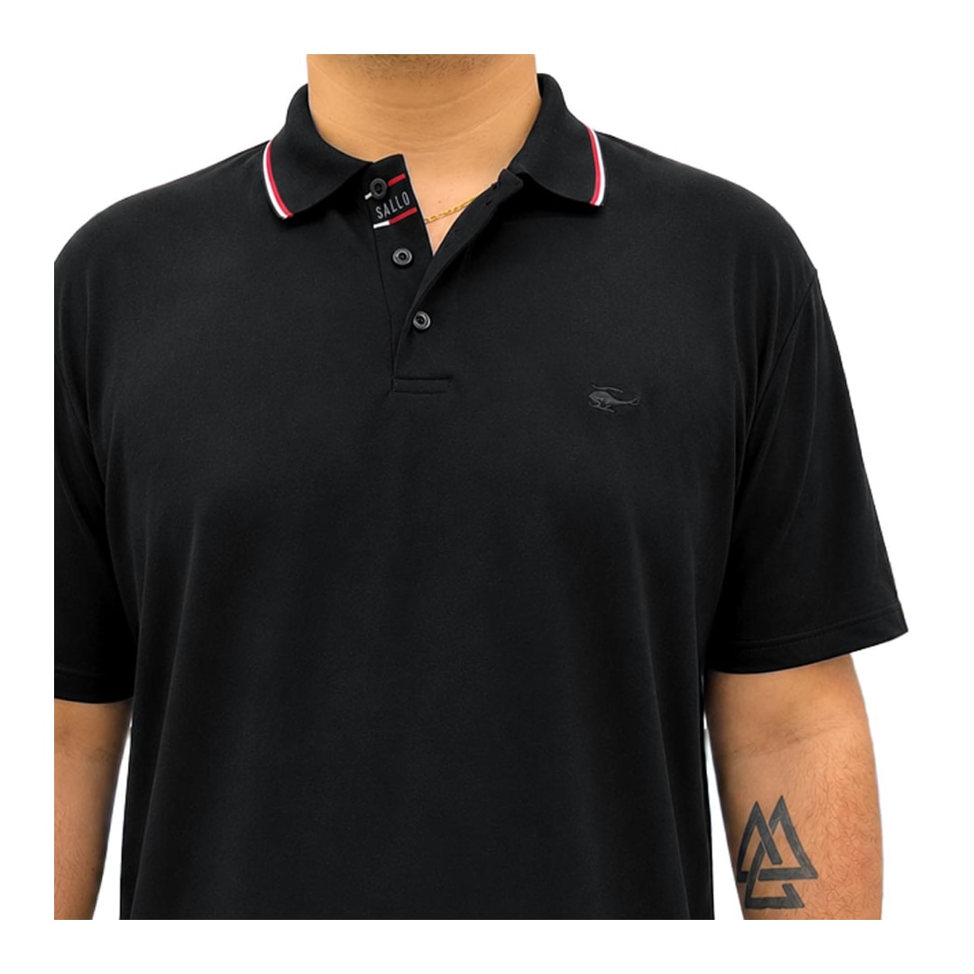 Camisa Sallo Polo Sem Bolso 0021 Plus Preto Camisa Sallo Polo Sem Bolso 0021 Plus Preto