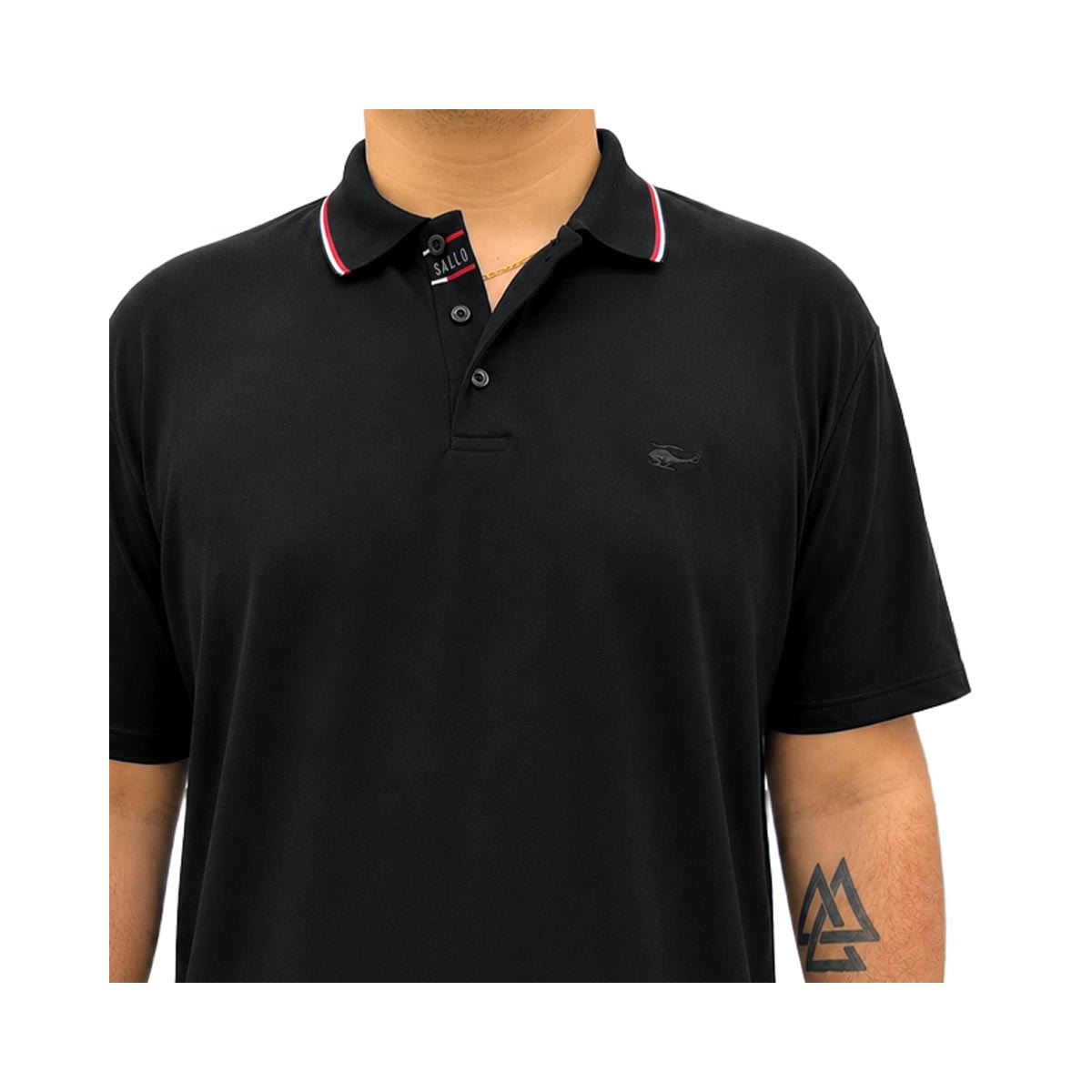 Camisa Sallo Polo Sem Bolso 0021 Plus Preto Camisa Sallo Polo Sem Bolso 0021 Plus Preto