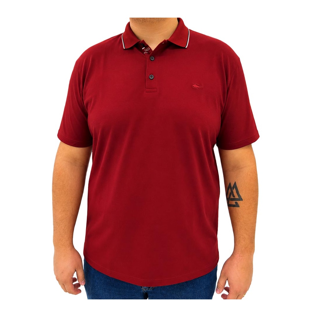 Camisa Sallo Polo Sem Bolso 0021 Plus Vinho Tinto