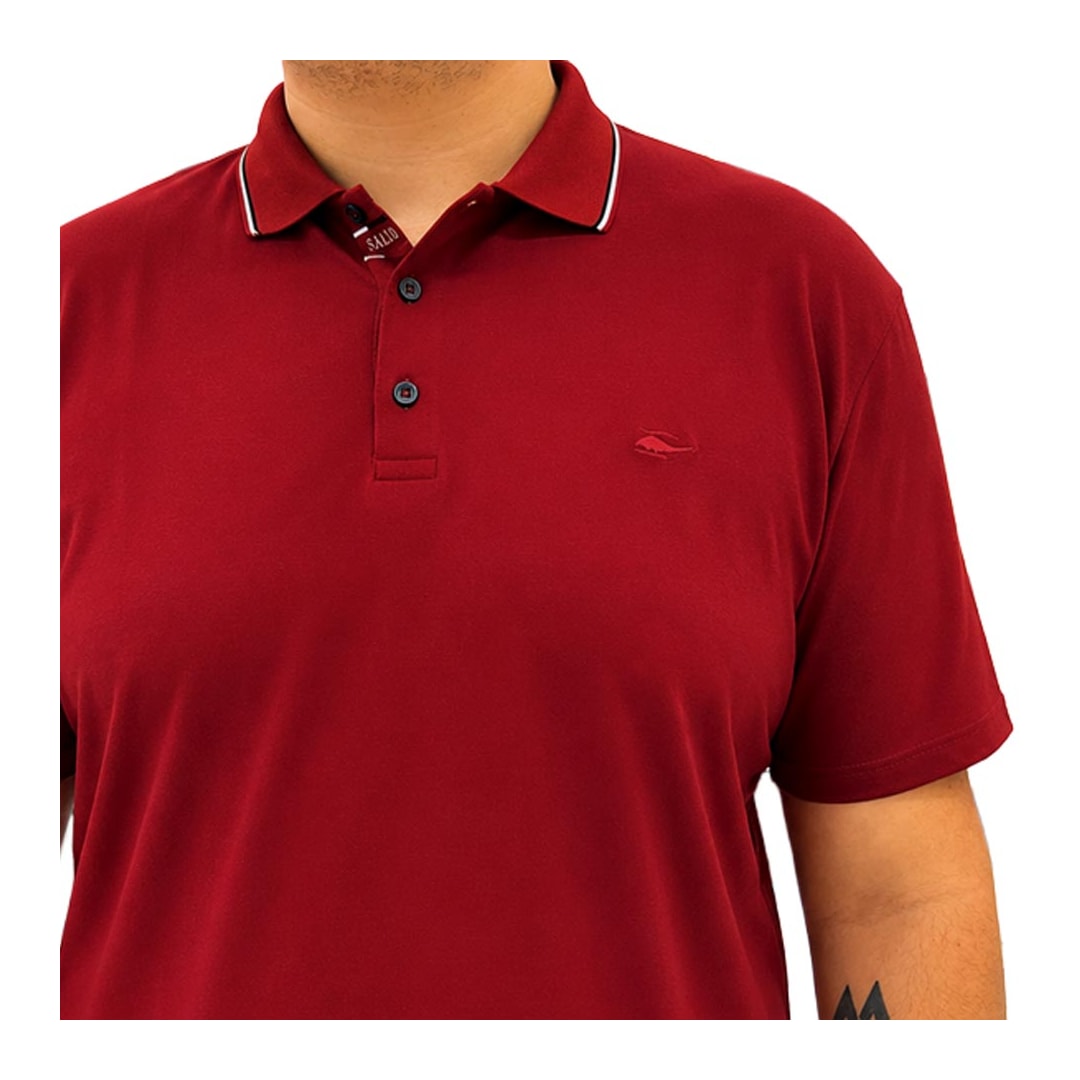 Camisa Sallo Polo Sem Bolso 0021 Plus Vinho Tinto