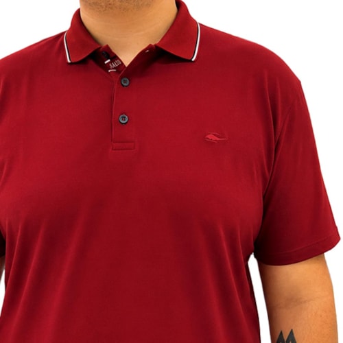 Detalhe - Camisa Sallo Polo Sem Bolso 0021 Plus Vinho Tinto
