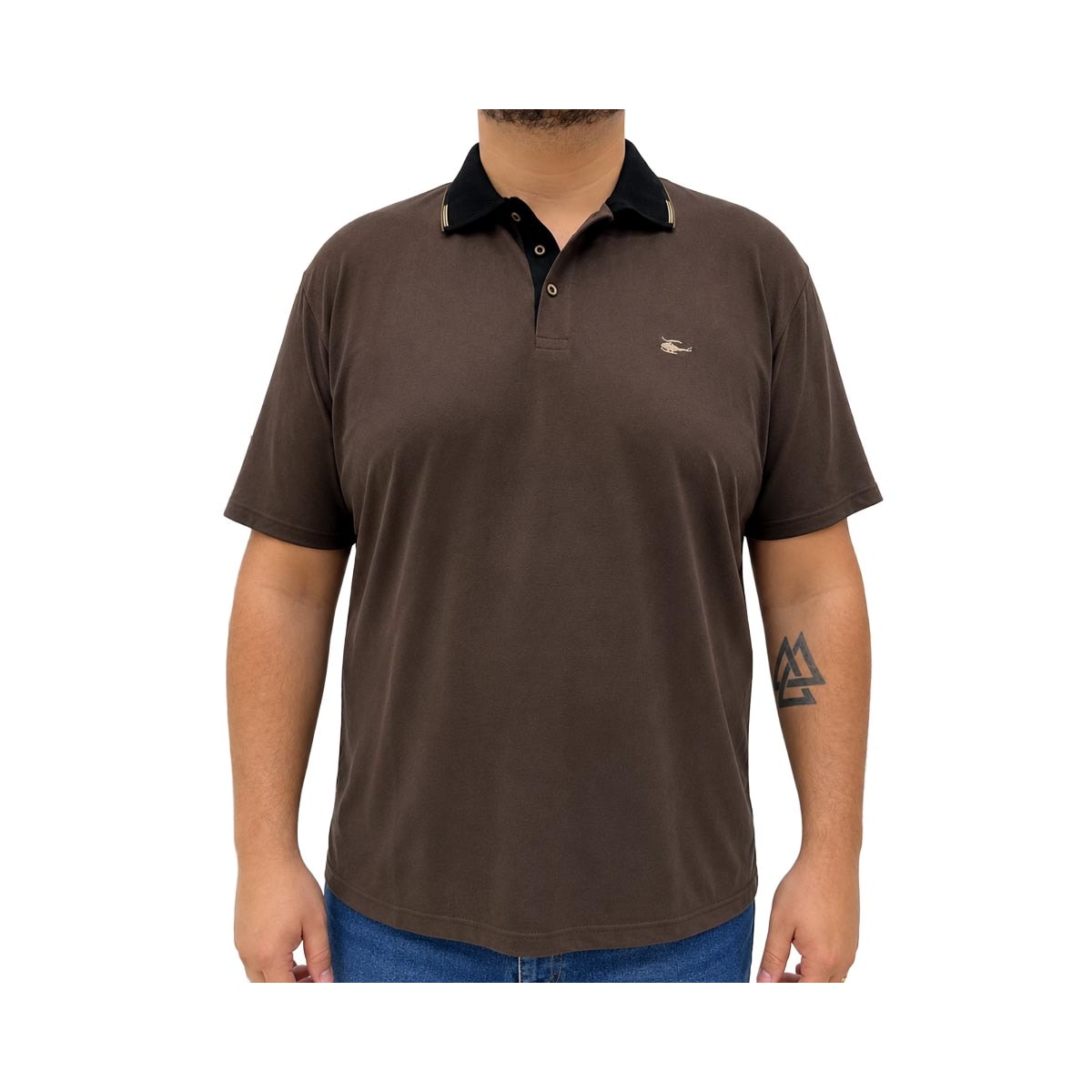 Camisa Sallo Polo Sem Bolso 0029 Plus Expresso Marrom Camisa Sallo Polo Sem Bolso 0029 Plus Expresso Marrom