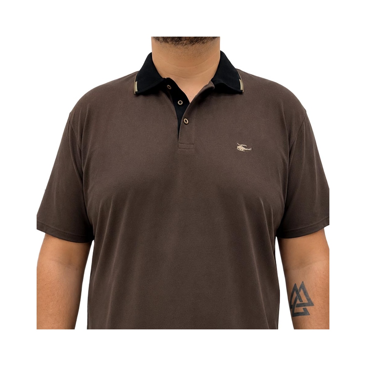 Camisa Sallo Polo Sem Bolso 0029 Plus Expresso Marrom Camisa Sallo Polo Sem Bolso 0029 Plus Expresso Marrom