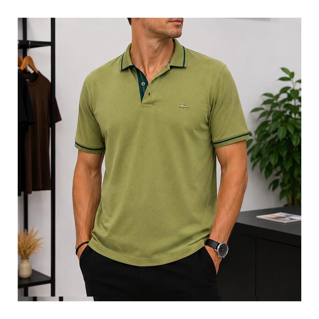 Camisa Sallo Polo Sem Bolso 0057 Verde Cipo Camisa Sallo Polo Sem Bolso 0057 Verde Cipo