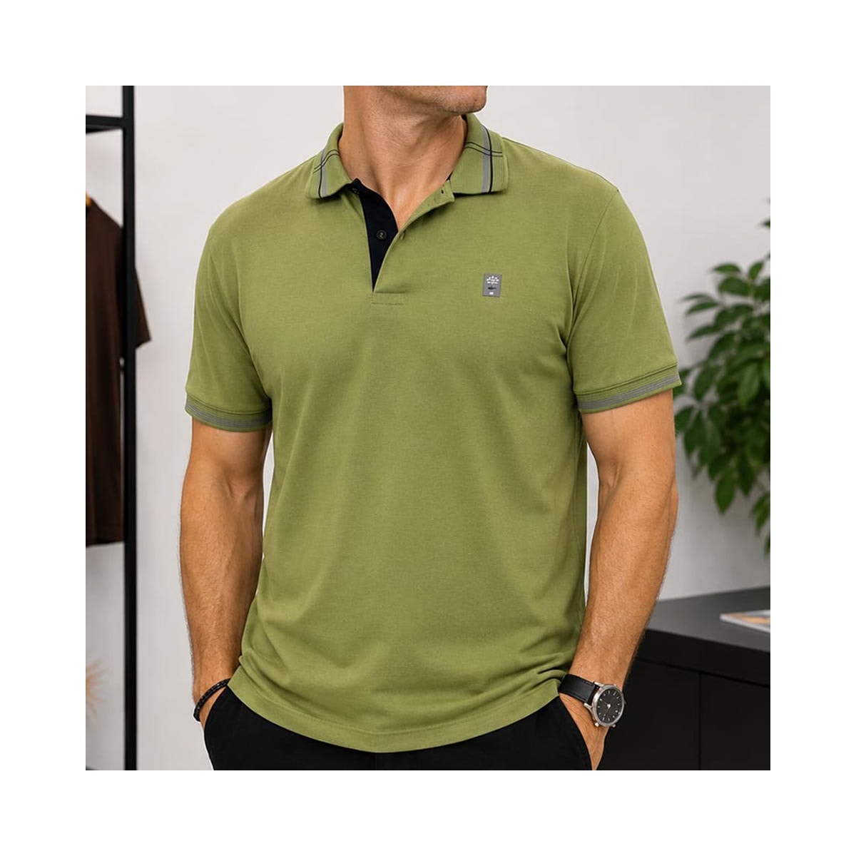 Camisa Sallo Polo Sem Bolso 0060 Verde Cipo Camisa Sallo Polo Sem Bolso 0060 Verde Cipo
