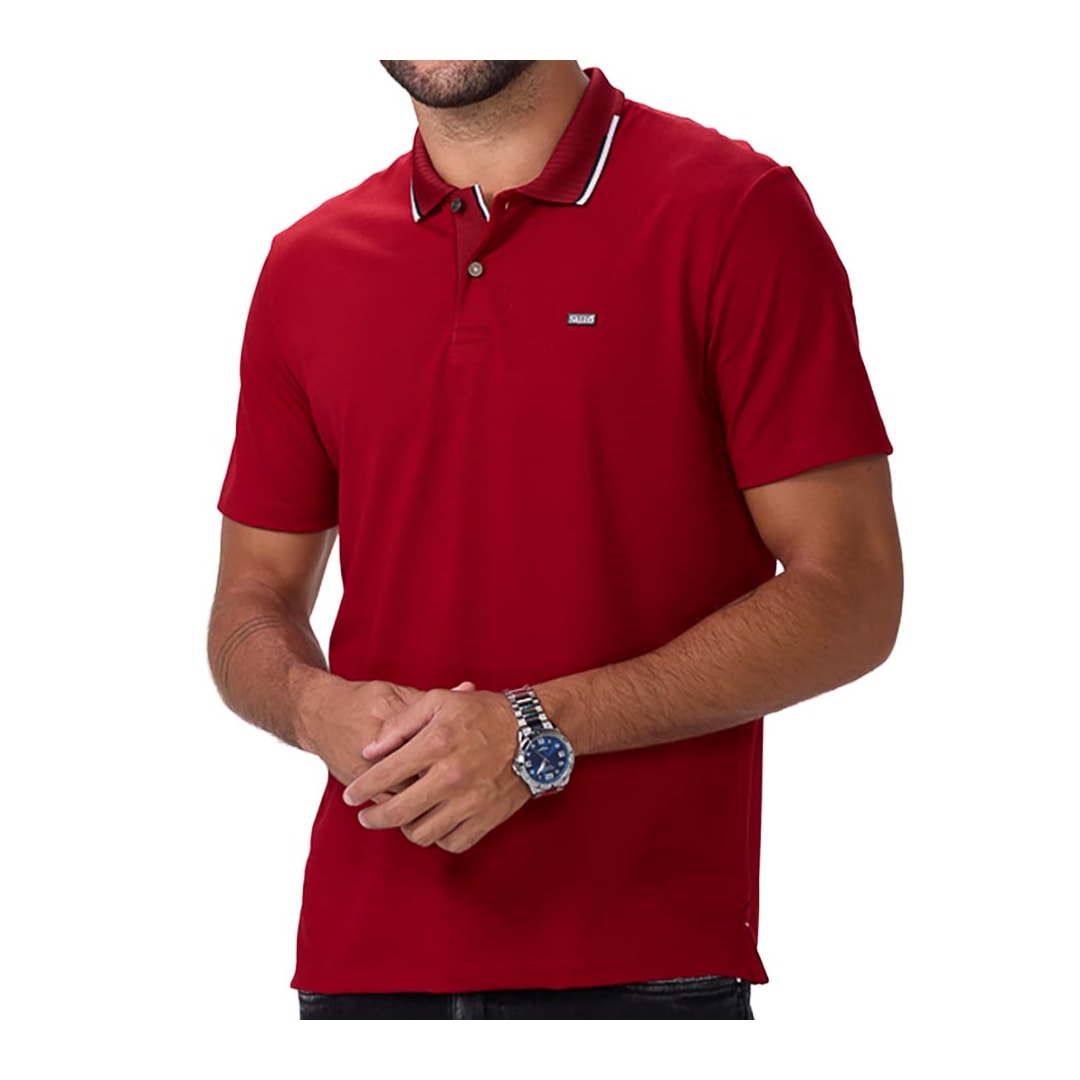 Camisa Sallo Polo Sem Bolso 10108238 Vinho Tinto