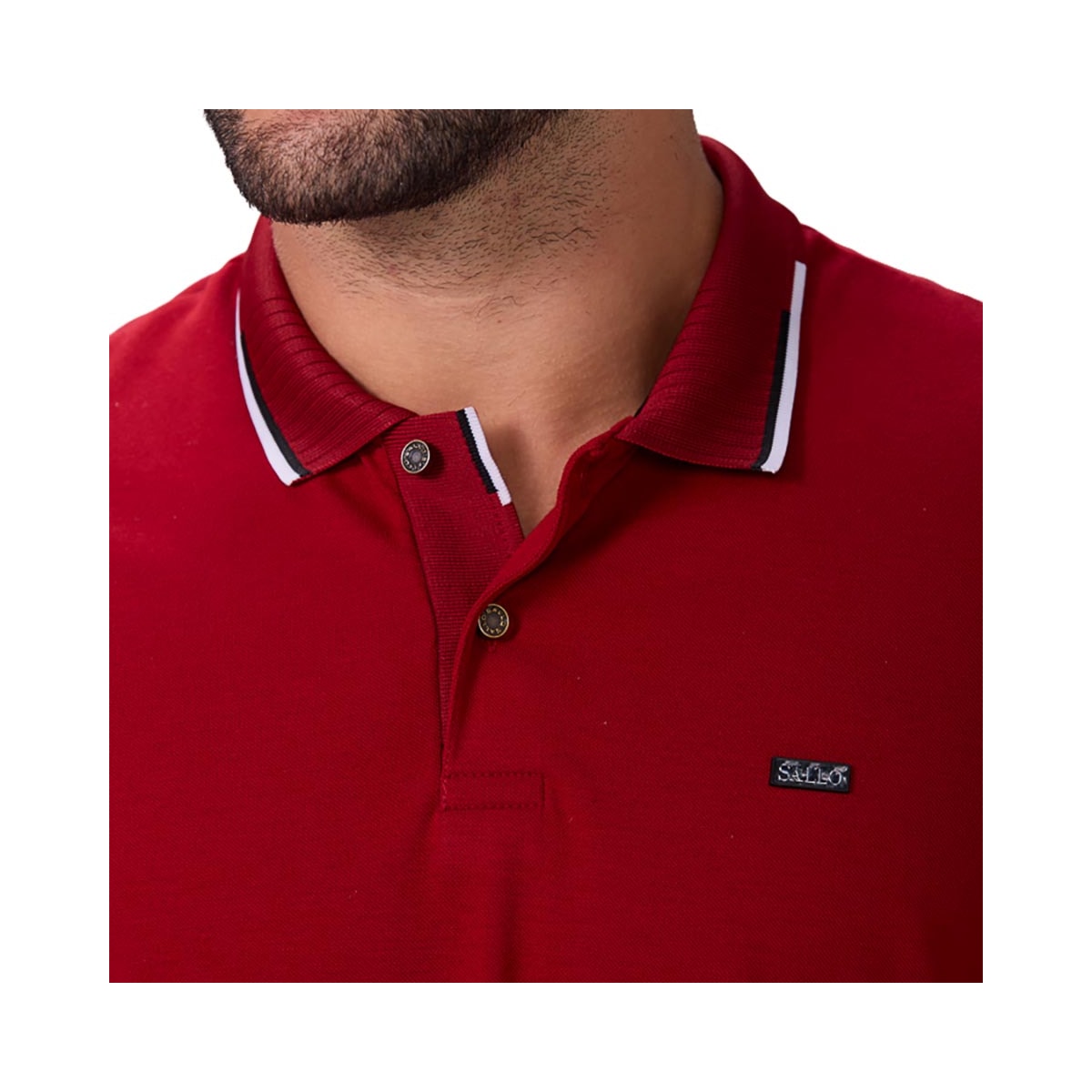 Camisa Sallo Polo Sem Bolso 10108238 Vinho Tinto Camisa Sallo Polo Sem Bolso 10108238 Vinho Tinto