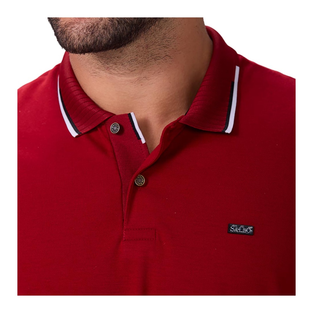 Camisa Sallo Polo Sem Bolso 10108238 Vinho Tinto Camisa Sallo Polo Sem Bolso 10108238 Vinho Tinto