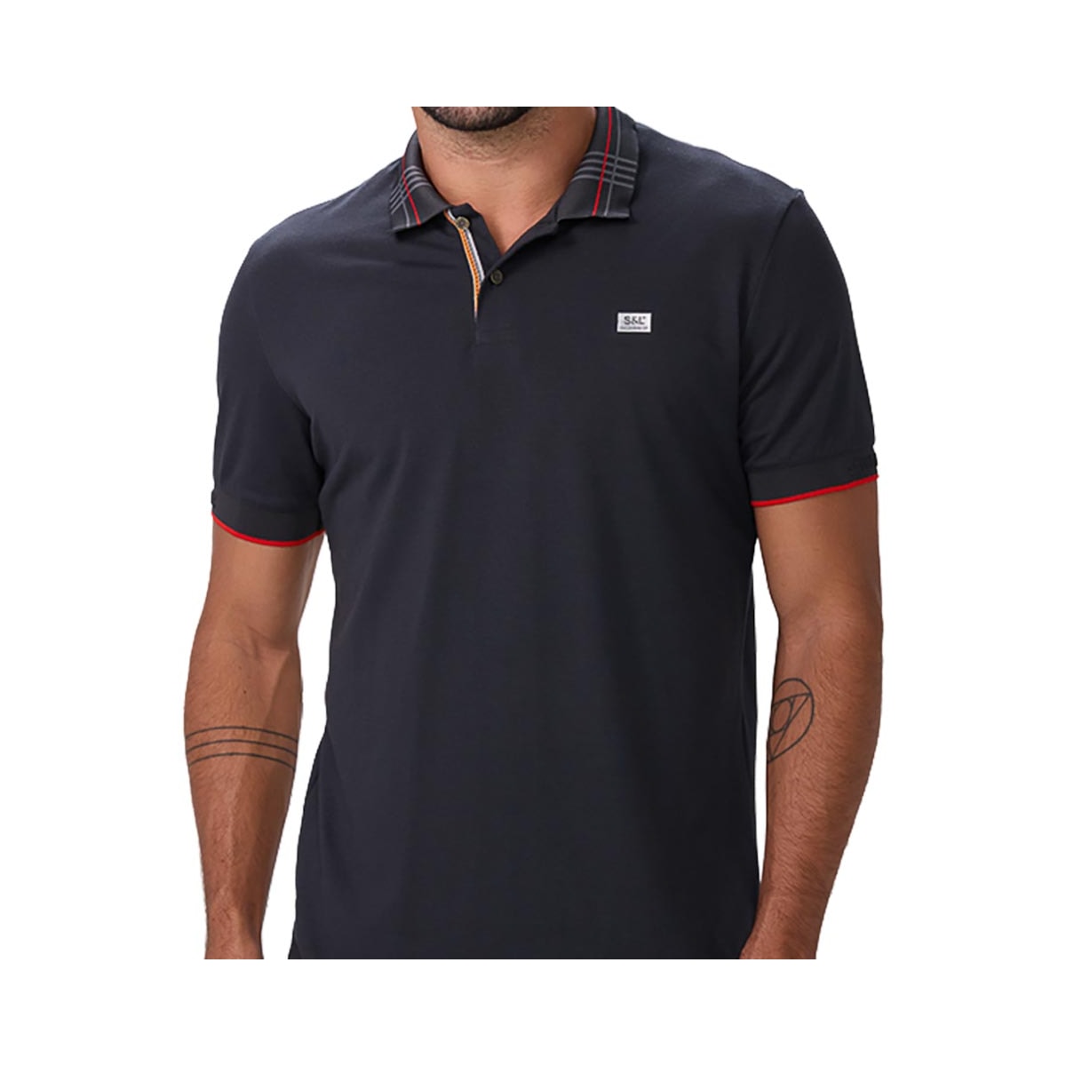 Camisa Sallo Polo Sem Bolso 10108379 Chumbo Camisa Sallo Polo Sem Bolso 10108379 Chumbo