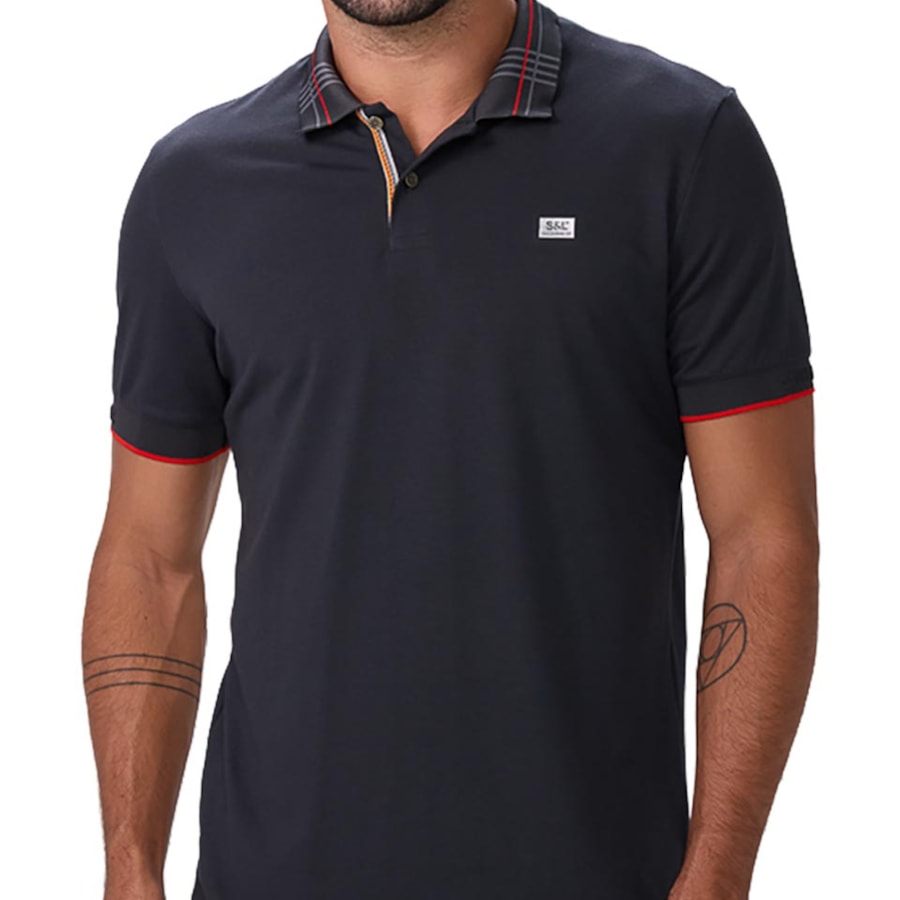 Camisa Sallo Polo Sem Bolso 10108379 Chumbo Camisa Sallo Polo Sem Bolso 10108379 Chumbo