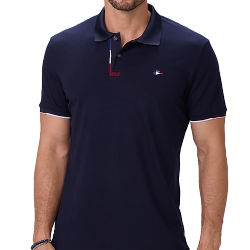 Detalhe - Camisa Sallo Polo Sem Bolso 10108557 Marinho