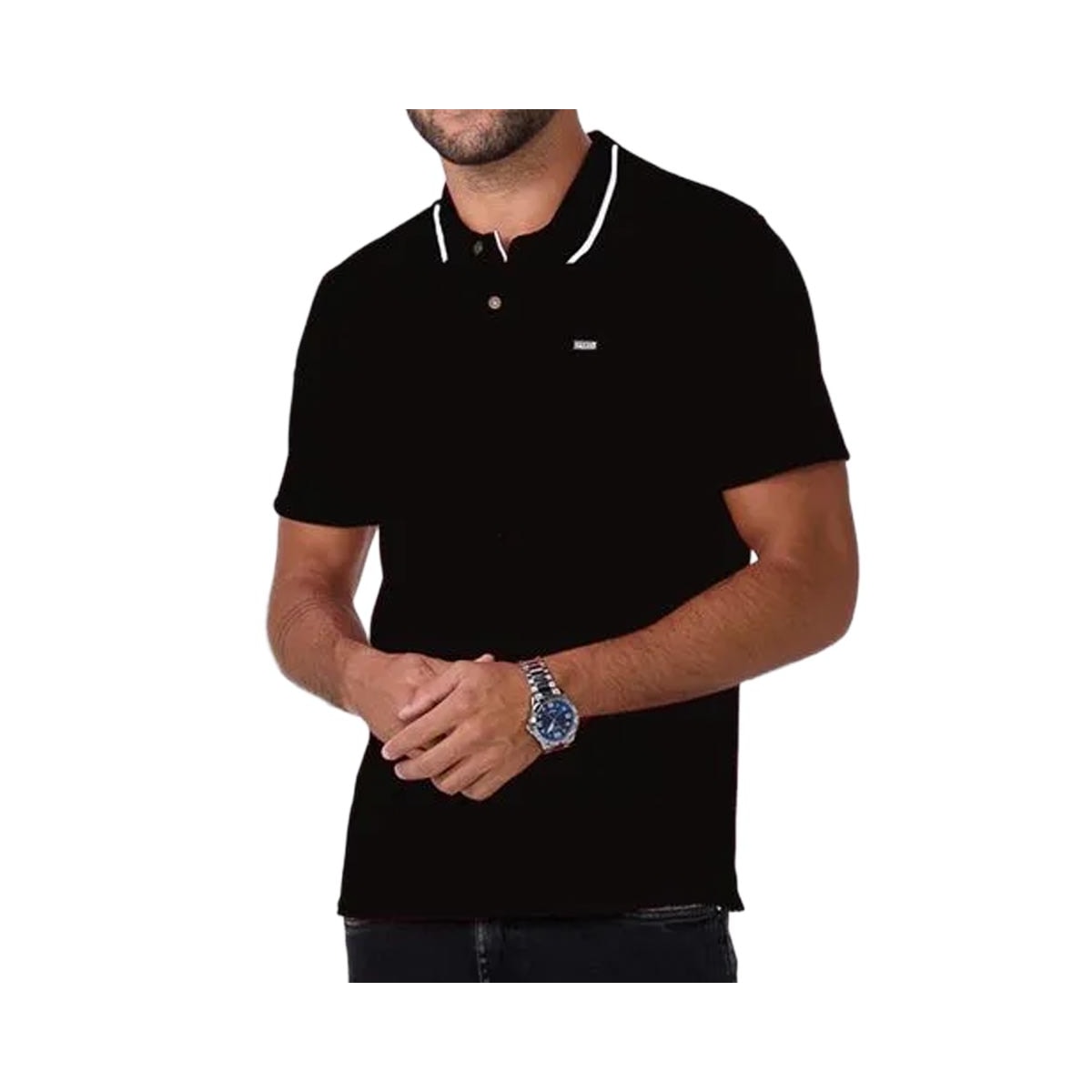 Camisa Sallo Polo Sem Bolso 8238 Preto Camisa Sallo Polo Sem Bolso 8238 Preto