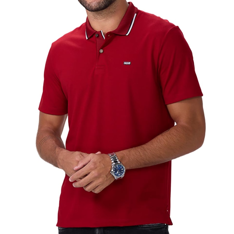 Camisa Sallo Polo Sem Bolso 8238 Vinho Tinto Camisa Sallo Polo Sem Bolso 8238 Vinho Tinto