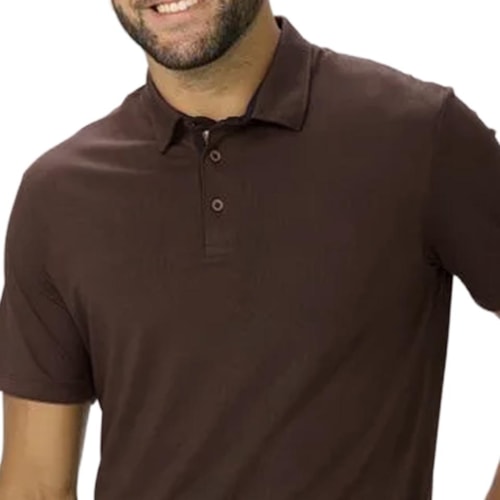 Detalhe - Camisa Sallo Polo Sem Bolso 8321 Expresso Marrom