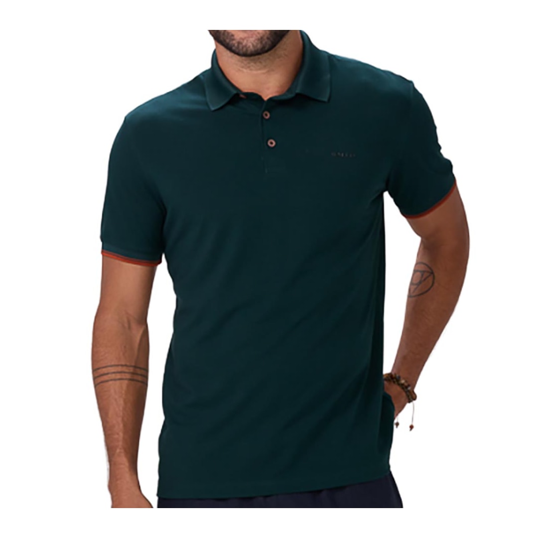 Camisa Sallo Polo Sem Bolso 8321 Verde Escuro Camisa Sallo Polo Sem Bolso 8321 Verde Escuro