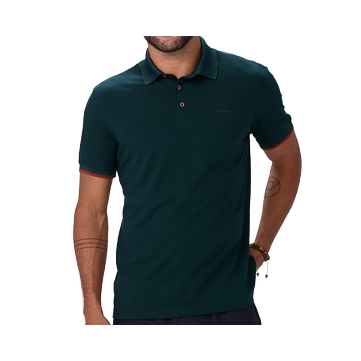 Camisa Sallo Polo Sem Bolso 8321 Verde Escuro Camisa Sallo Polo Sem Bolso 8321 Verde Escuro
