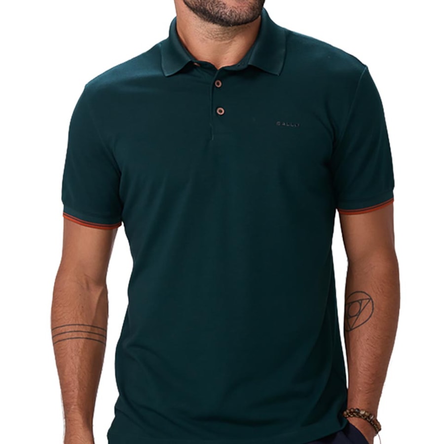 Camisa Sallo Polo Sem Bolso 8321 Verde Escuro