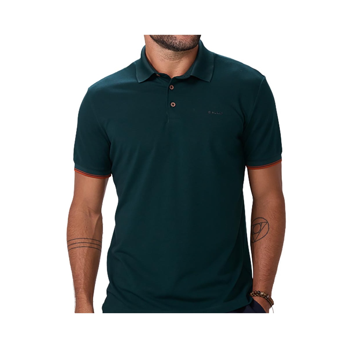 Camisa Sallo Polo Sem Bolso 8321 Verde Escuro Camisa Sallo Polo Sem Bolso 8321 Verde Escuro