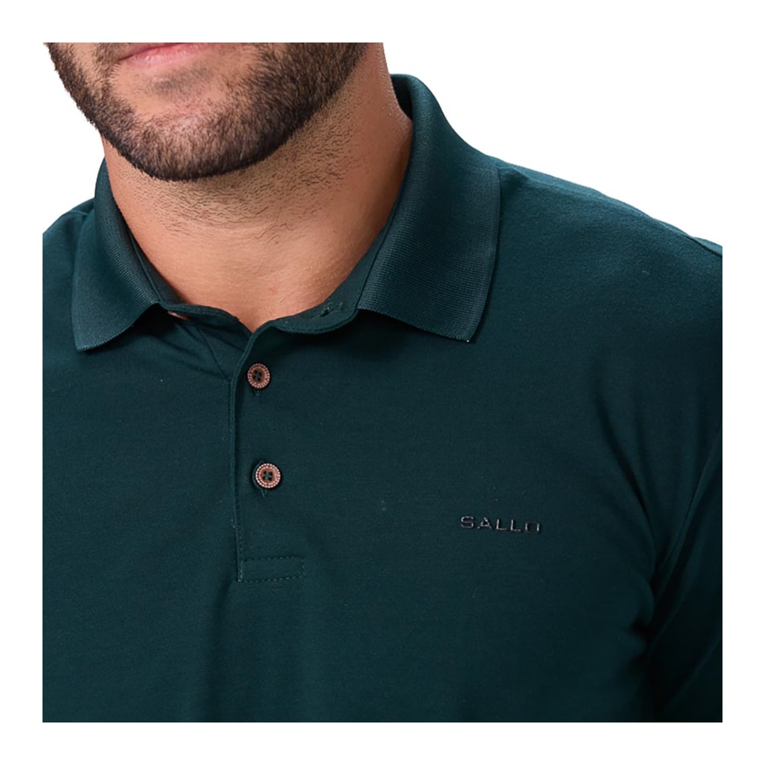 Camisa Sallo Polo Sem Bolso 8321 Verde Escuro