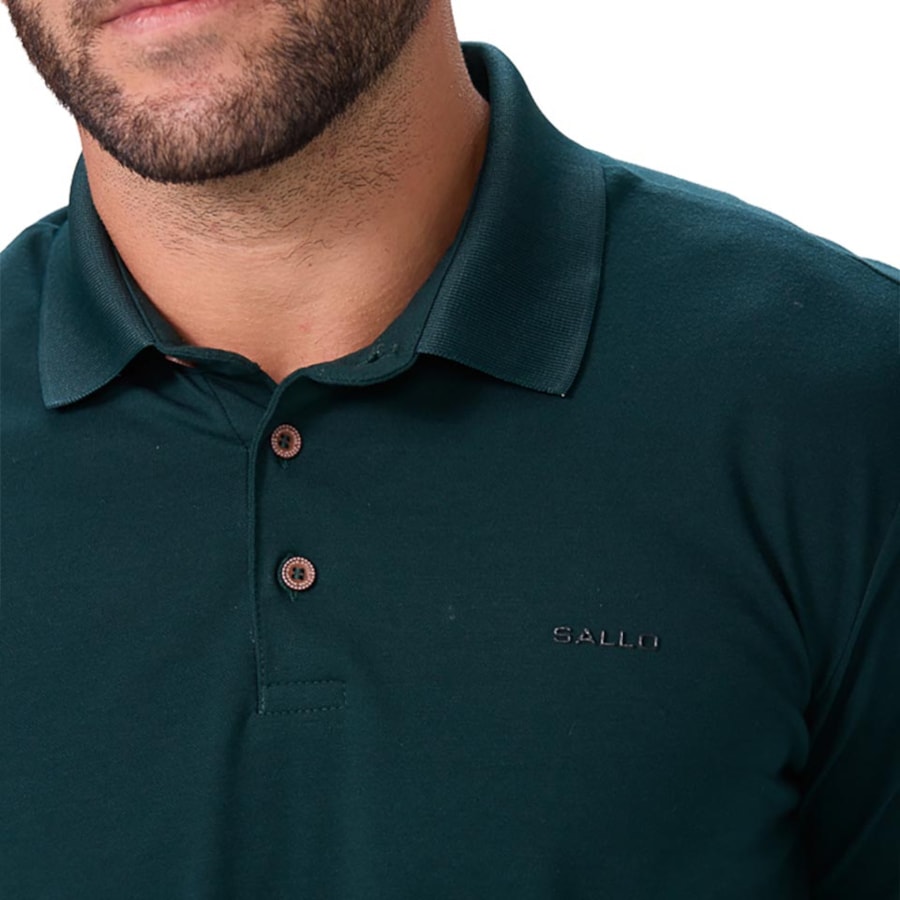 Camisa Sallo Polo Sem Bolso 8321 Verde Escuro
