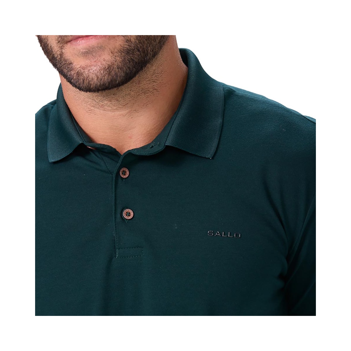 Camisa Sallo Polo Sem Bolso 8321 Verde Escuro Camisa Sallo Polo Sem Bolso 8321 Verde Escuro