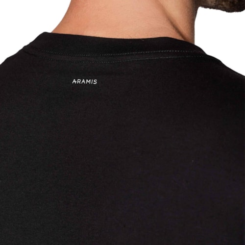 Detalhe - Camiseta Aramis 100% Algodão 12.0677 Preto