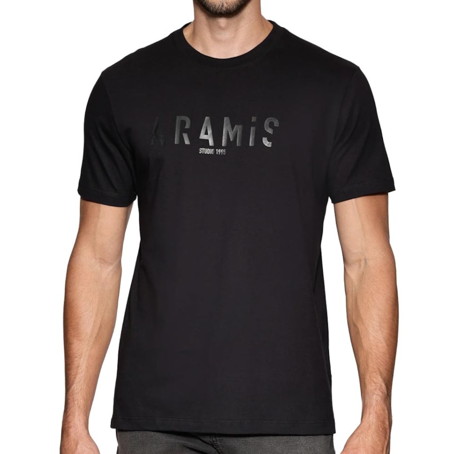 Camiseta Aramis 100% Algodão 12.0677 Preto Camiseta Aramis 100% Algodão 12.0677 Preto