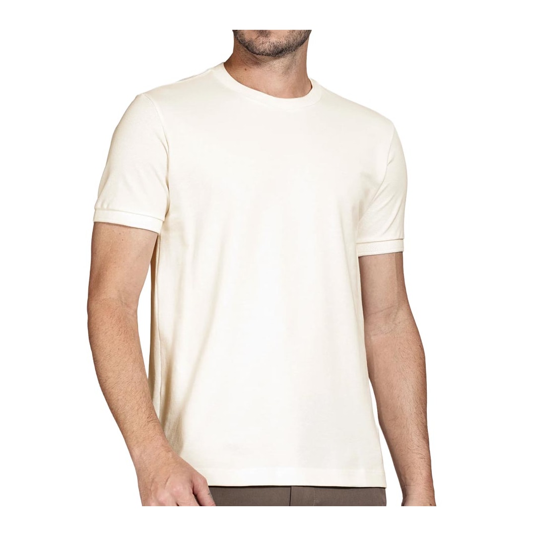 Camiseta Aramis Meia Manga 100% Algodão 12.0604 Off White