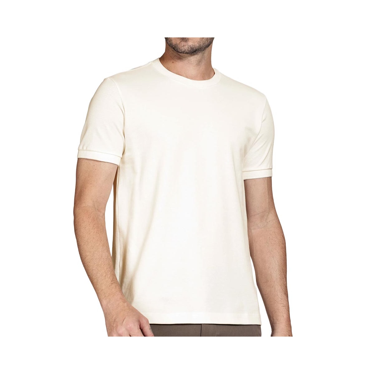 Camiseta Aramis Meia Manga 100% Algodão 12.0604 Off White Camiseta Aramis Meia Manga 100% Algodão 12.0604 Off White