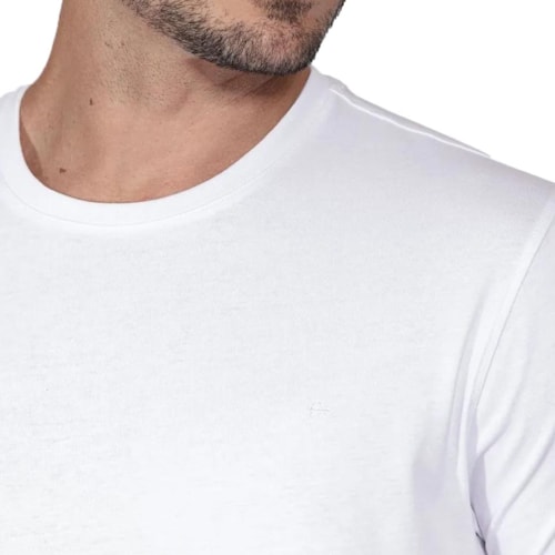 Detalhe - Camiseta Aramis Meia Manga Básica 01.2109 Branco